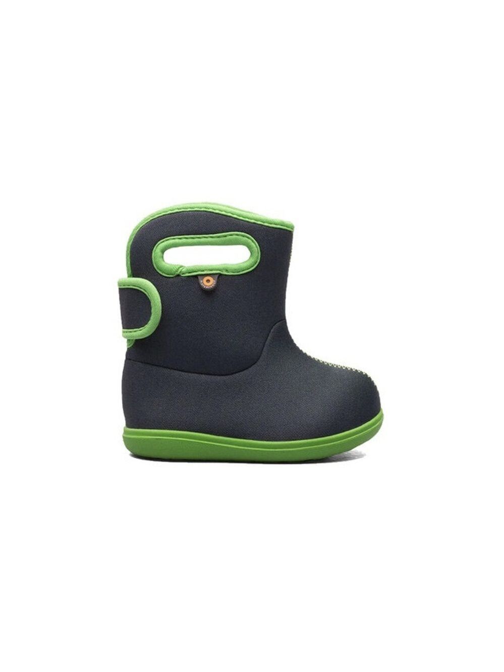 Size 10 Toddler Bogs Kids Black and Lime Green Boots